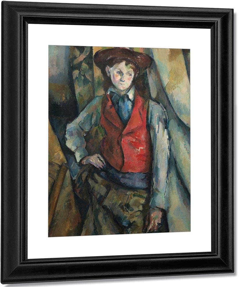 Boy In A Red Waistcoat 1890 By Paul Cezanne Fine Art Print