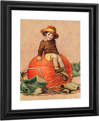 Boy On Pumpkin By Jessie Willcox Smith Fine Art Print