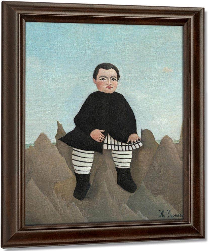 Boy On The Rocks By Henri Rousseau Fine Art Print