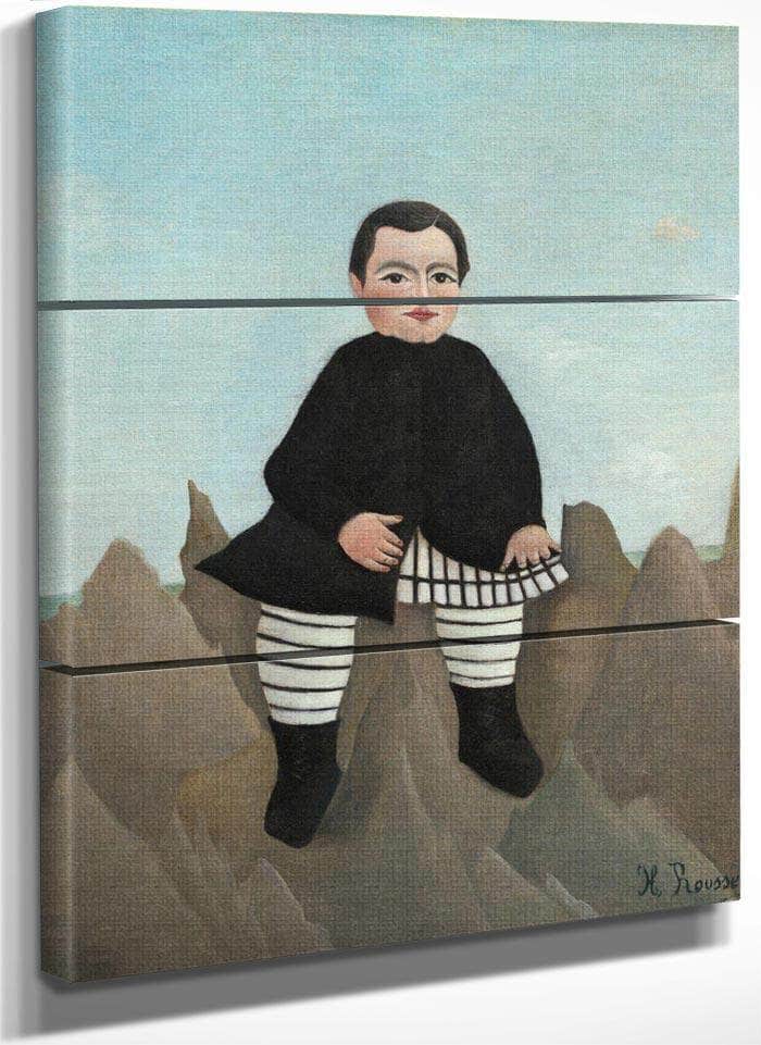 Boy On The Rocks By Henri Rousseau Fine Art Print