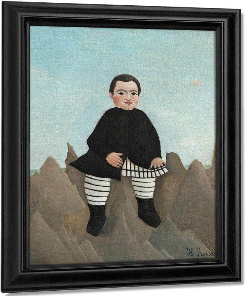 Boy On The Rocks By Henri Rousseau Fine Art Print