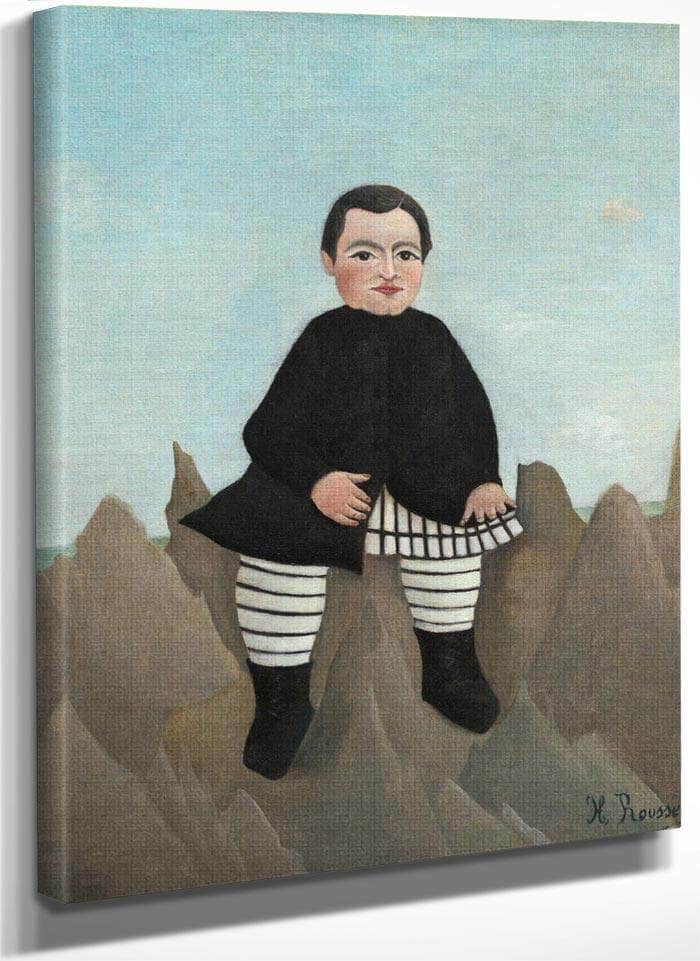 Boy On The Rocks By Henri Rousseau Fine Art Print