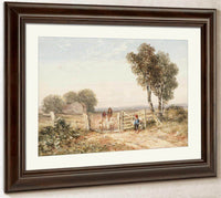 Boy Opening Gate For Sheep By David Cox Fine Art Print