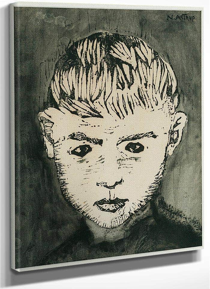 Boy's Head By Nicolai Astrup Fine Art Print