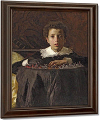 Boy With Toy Soldiers By Antonio Mancini Fine Art Print