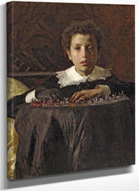 Boy With Toy Soldiers By Antonio Mancini Fine Art Print