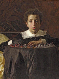 Boy With Toy Soldiers By Antonio Mancini Fine Art Print