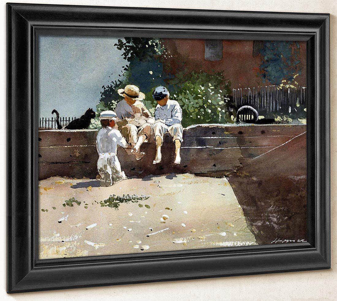 Boys And Kitten By Winslow Homer Fine Art Print
