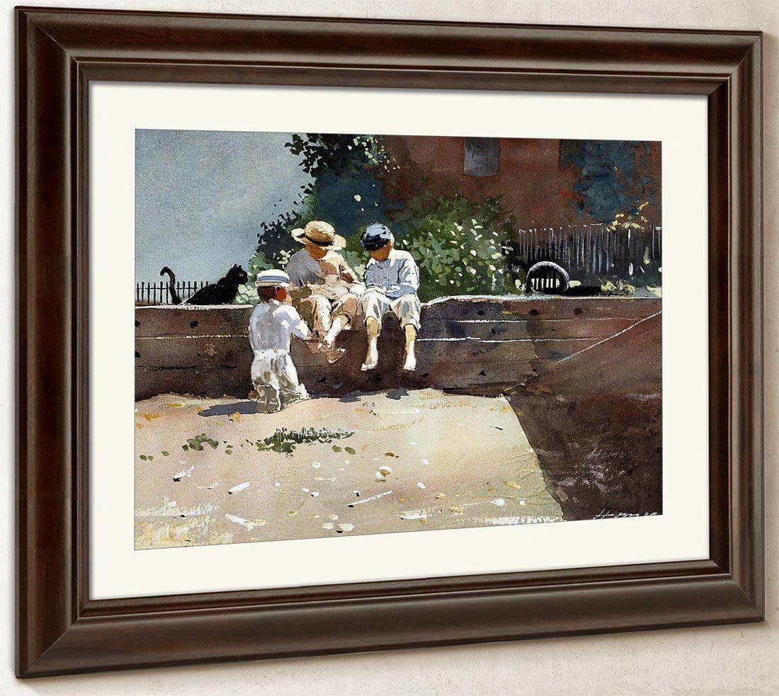 Boys And Kitten By Winslow Homer Fine Art Print