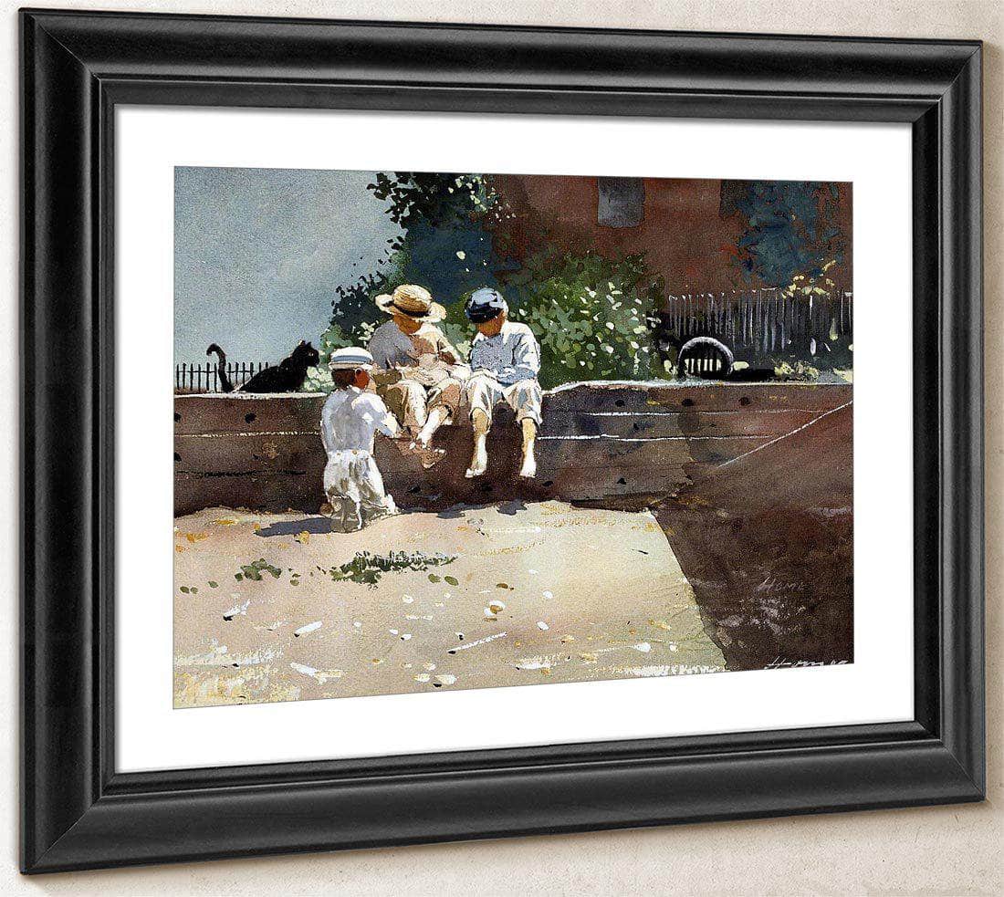 Boys And Kitten By Winslow Homer Fine Art Print