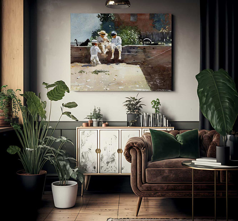 Boys And Kitten By Winslow Homer Fine Art Print