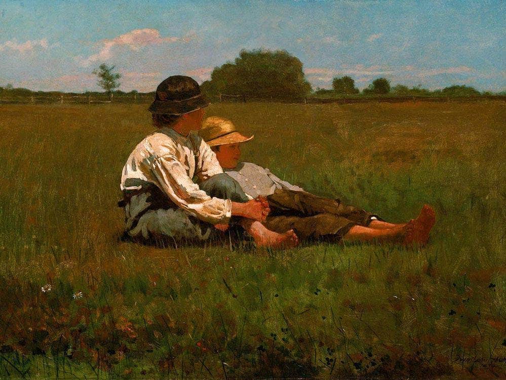 Boys In A Pasture By Winslow Homer Fine Art Print