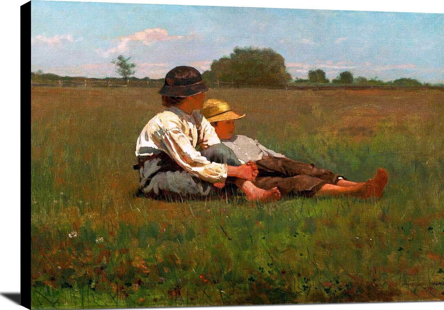 Boys In A Pasture Painting Winslow Homer Canvas Art Fine Art Print