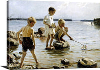 Boys Playing Painting Albert Edelfelt Canvas Art Fine Art Print