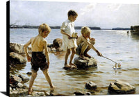 Boys Playing Painting Albert Edelfelt Canvas Art Fine Art Print