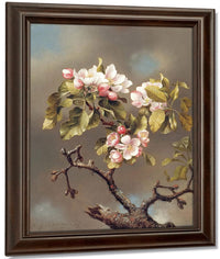 Branch Of Apple Blossoms Against A Cloudy Sky By Martin Johnson Heade Fine Art Print