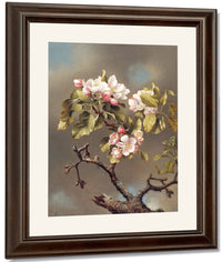 Branch Of Apple Blossoms Against A Cloudy Sky By Martin Johnson Heade Fine Art Print