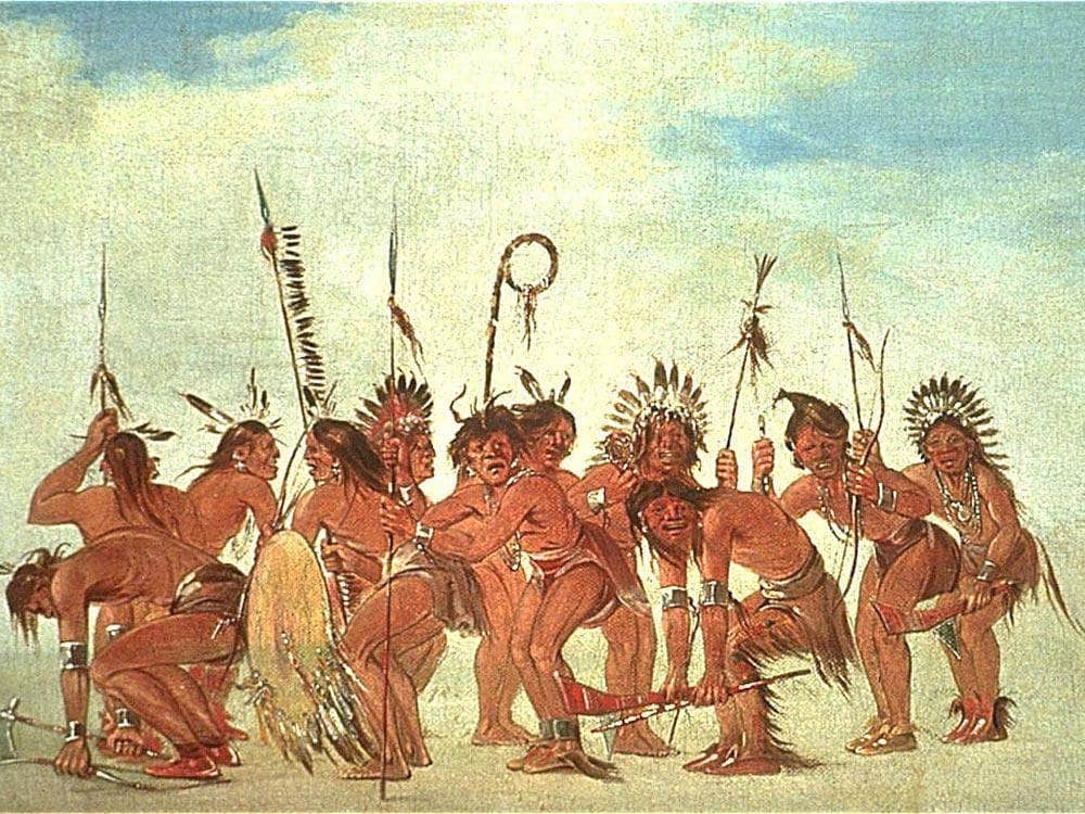Braves' Dance At Fort Snelling By George Catlin Fine Art Print