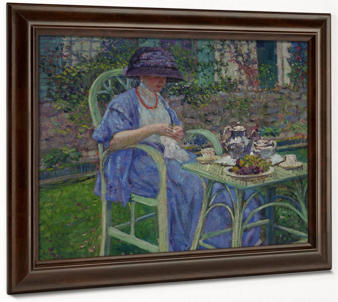 Breakfast In The Garden By Frederick Carl Frieseke Fine Art Print