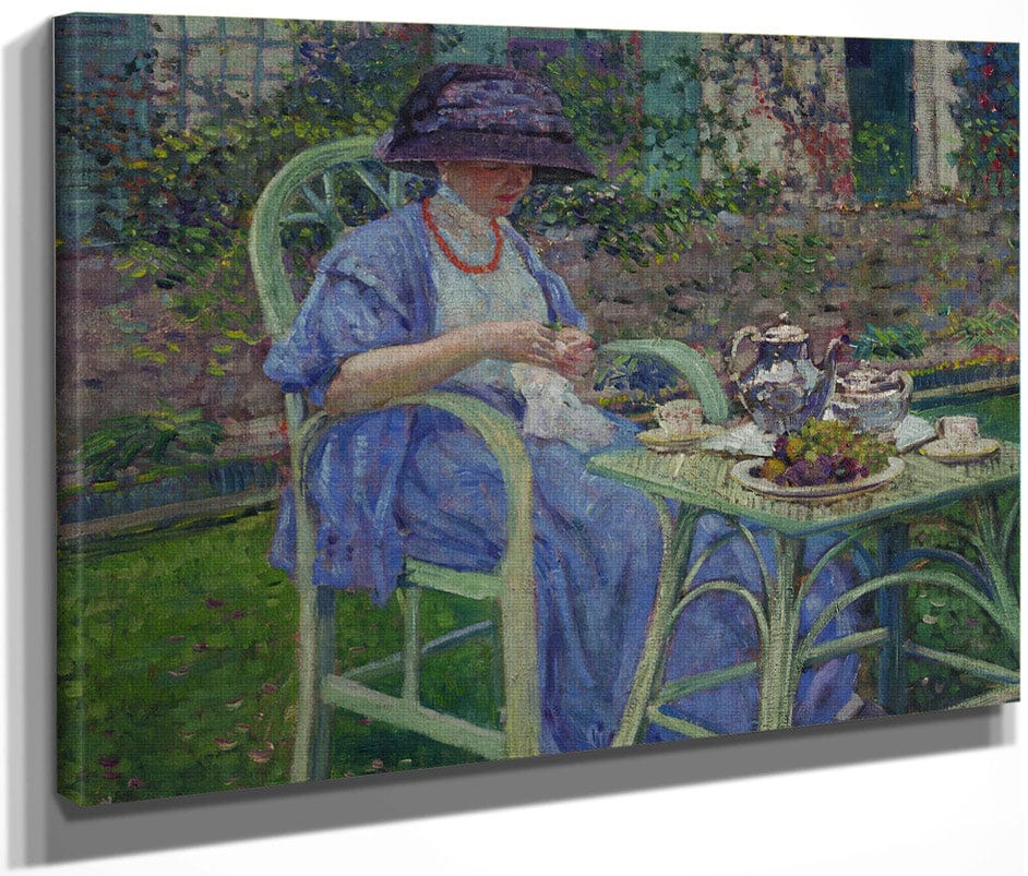 Breakfast In The Garden By Frederick Carl Frieseke Fine Art Print