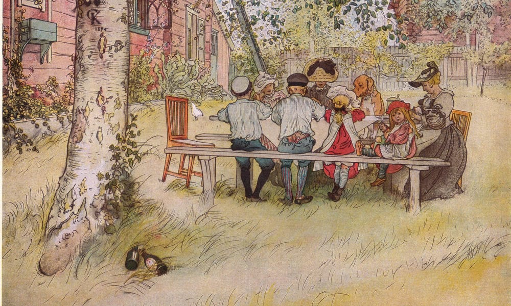 Breakfast Under The Big Birch By Carl Larsson Fine Art Print