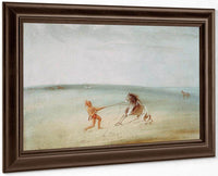 Breaking Down The Wild Horse By George Catlin Fine Art Print