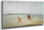 Breaking Down The Wild Horse By George Catlin Fine Art Print