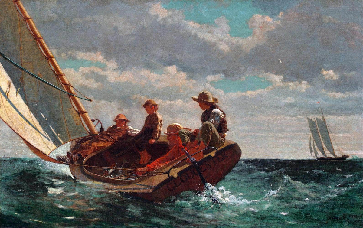 Breezing Up A Fair Wind Painting Winslow Homer Canvas Art Fine Art Print