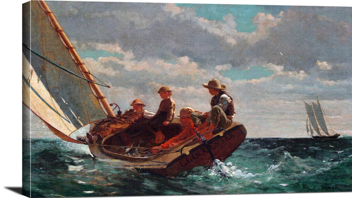 Breezing Up A Fair Wind Painting Winslow Homer Canvas Art Fine Art Print