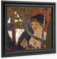 Breton Girl With A Red Umbrella By Emile Bernard Fine Art Print