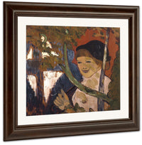 Breton Girl With A Red Umbrella By Emile Bernard Fine Art Print