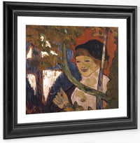 Breton Girl With A Red Umbrella By Emile Bernard Fine Art Print