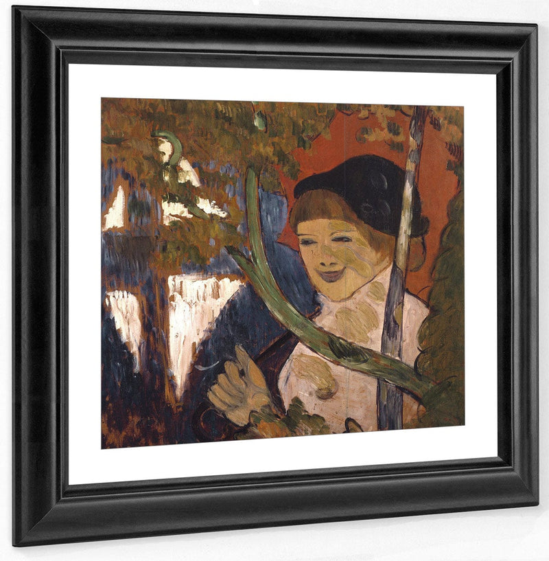 Breton Girl With A Red Umbrella By Emile Bernard Fine Art Print