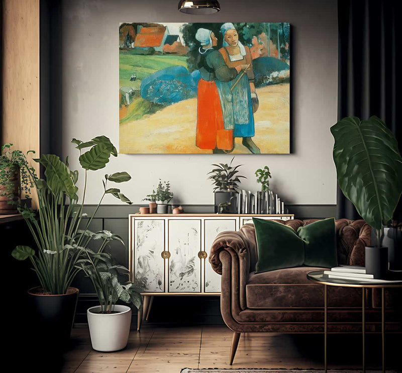 Breton Peasant Women By Paul Gauguin Fine Art Print