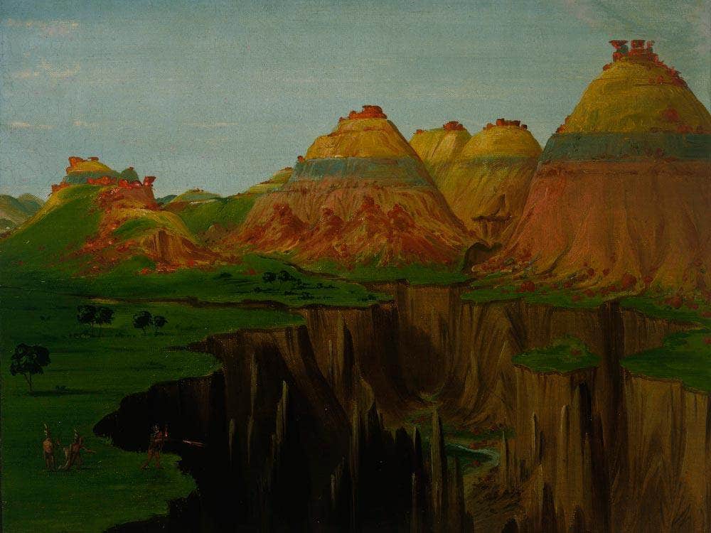 Brick Kilns, Clay Bluffs 1900 Miles Above St. Louis By George Catlin Fine Art Print