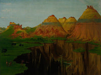 Brick Kilns, Clay Bluffs 1900 Miles Above St. Louis By George Catlin Fine Art Print