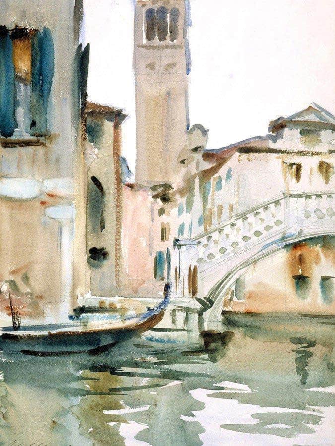 Bridge And Campanile, Venice By John Singer Sargent Fine Art Print