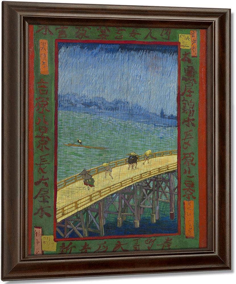 Bridge In The Rain After Hiroshige By Vincent Van Gogh Fine Art Print