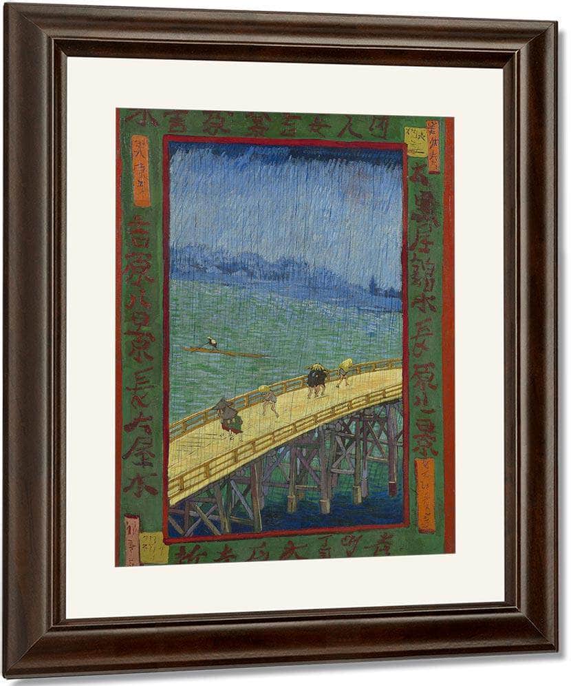Bridge In The Rain After Hiroshige By Vincent Van Gogh Fine Art Print