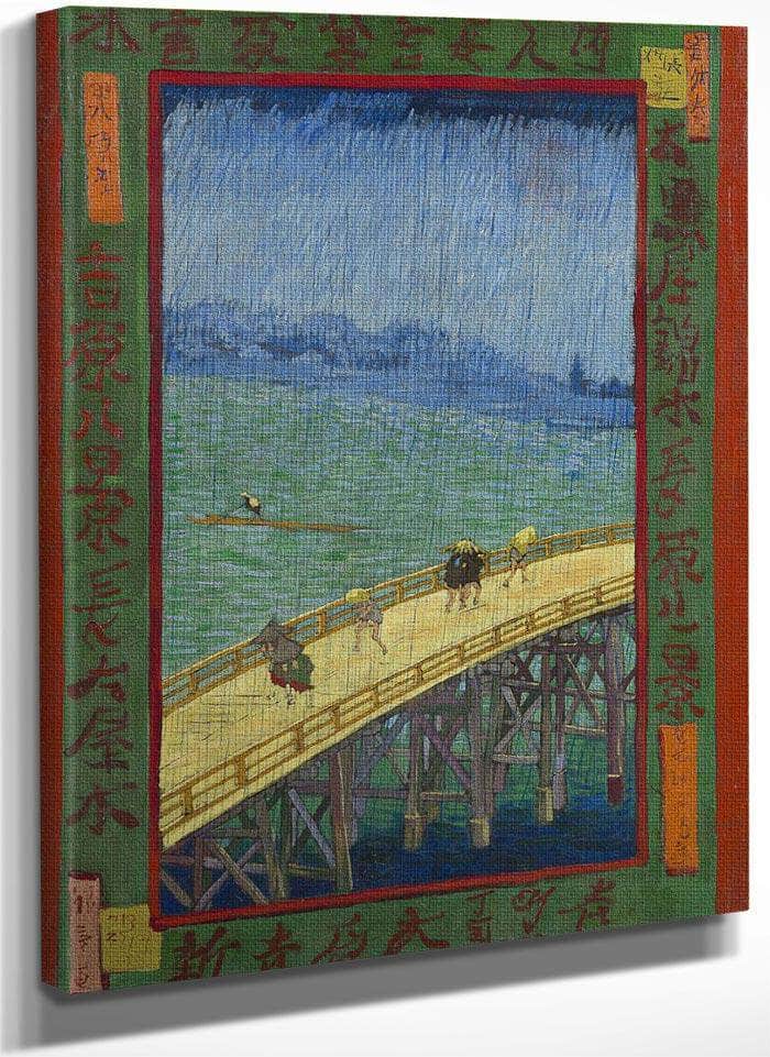 Bridge In The Rain After Hiroshige By Vincent Van Gogh Fine Art Print