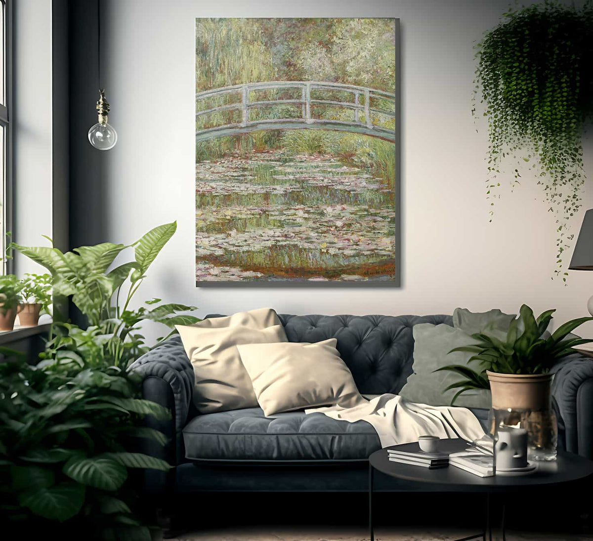 Bridge Over A Pond Of Water Lilies By Claude Monet Fine Art Print