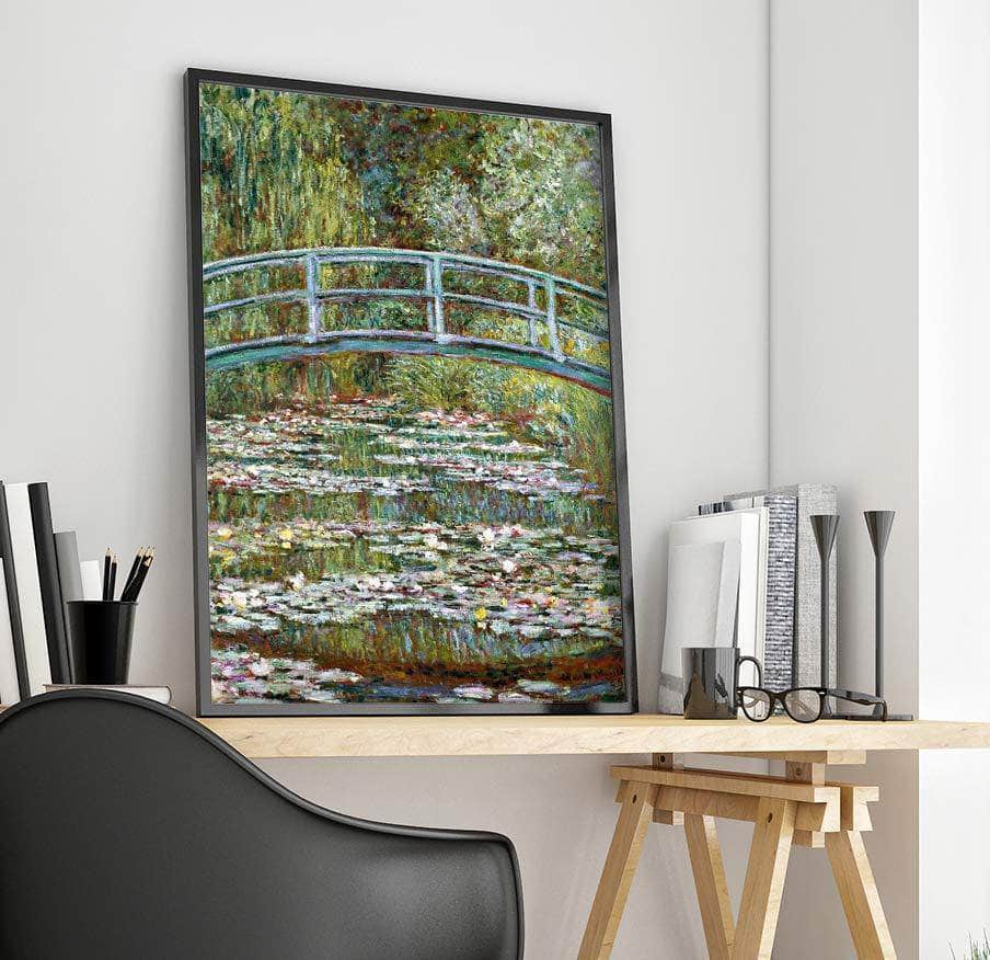 Bridge Over A Pond Of Water Lilies Painting Claude Monet Canvas Art Fine Art Print