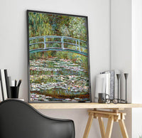 Bridge Over A Pond Of Water Lilies Painting Claude Monet Canvas Art Fine Art Print