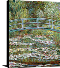 Bridge Over A Pond Of Water Lilies Painting Claude Monet Canvas Art Fine Art Print