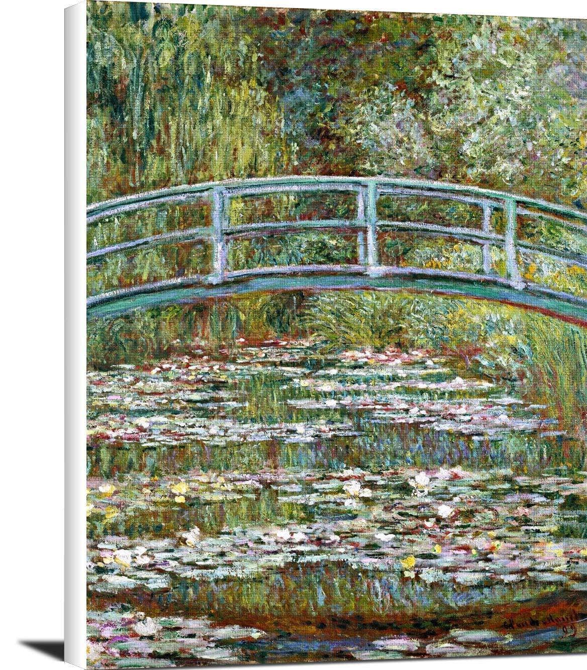 Bridge Over A Pond Of Water Lilies Painting Claude Monet Canvas Art Fine Art Print