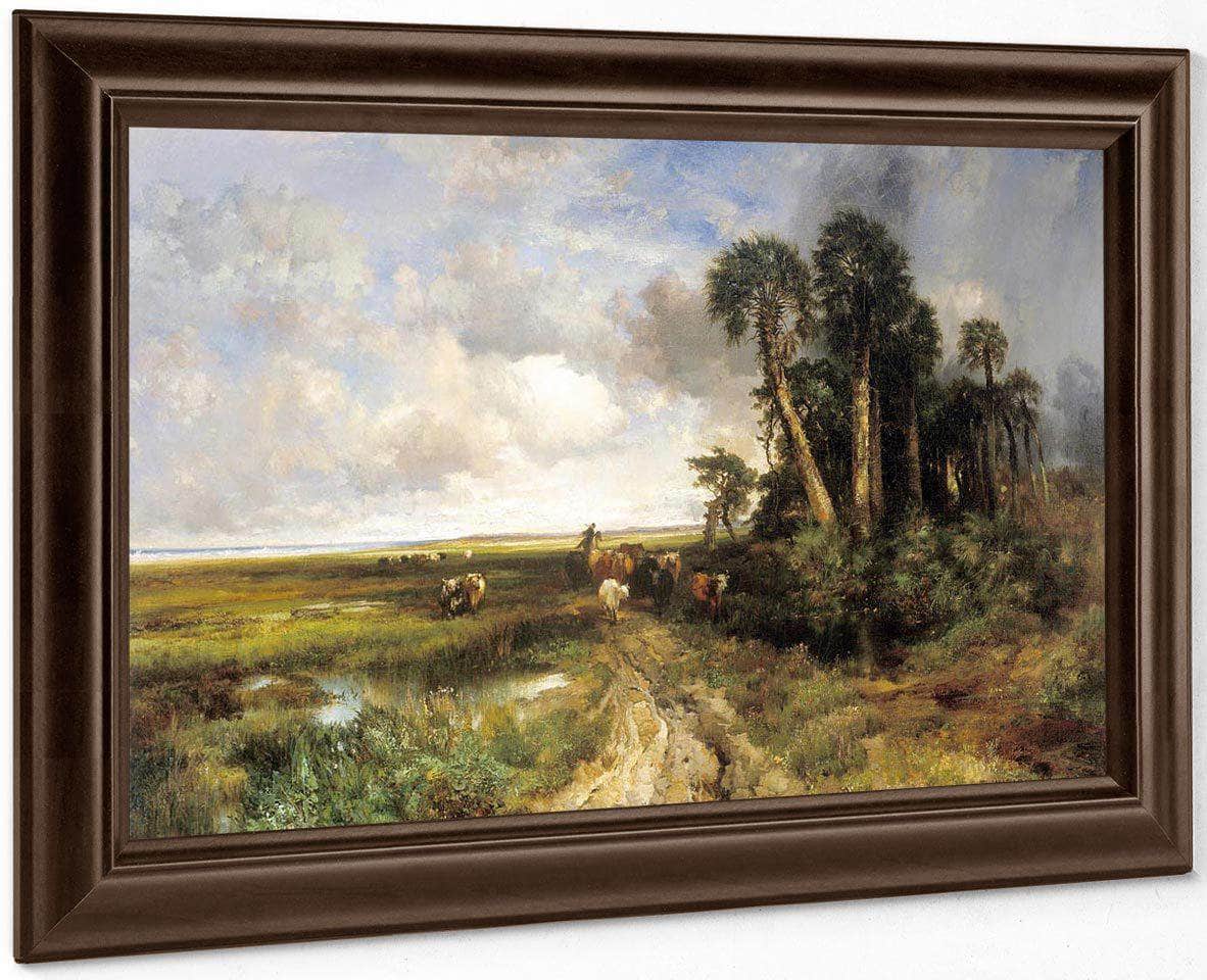 Bringing Home The Cattle    Coast Of Florida By Thomas Moran Fine Art Print