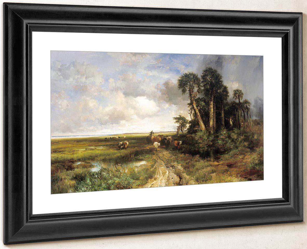 Bringing Home The Cattle    Coast Of Florida By Thomas Moran Fine Art Print