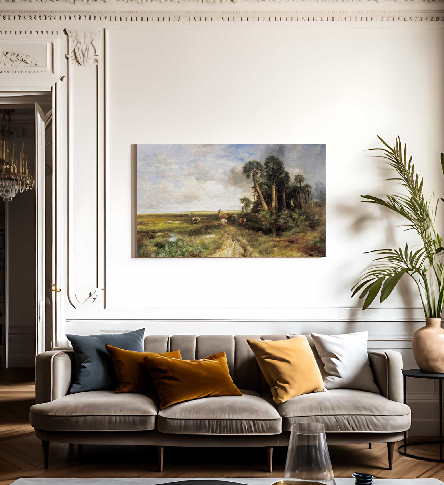 Bringing Home The Cattle    Coast Of Florida By Thomas Moran Fine Art Print