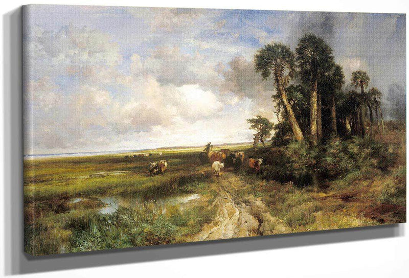 Bringing Home The Cattle    Coast Of Florida By Thomas Moran Fine Art Print