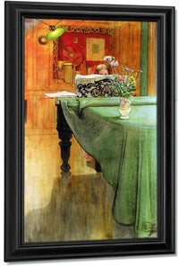 Brita At The Piano By Carl Larsson Fine Art Print